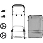 SONGMICS Összecsukható bevásárlókocsi nagy táskával 35l stabil, hűtőzsebbel Szürke KST02GY