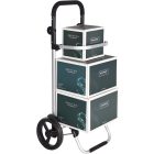 SONGMICS Összecsukható bevásárlókocsi nagy táskával 35l stabil, hűtőzsebbel Szürke KST02GY