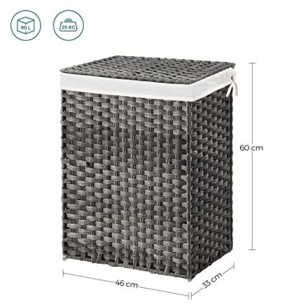 SONGMICS Szennyes kosár LCB51WG 46 x 33 x 60 cm 