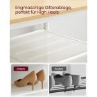 VASAGLE Előszobafal tükörrel és cipőspolcokkal tölgy/fehér  HSR415W09