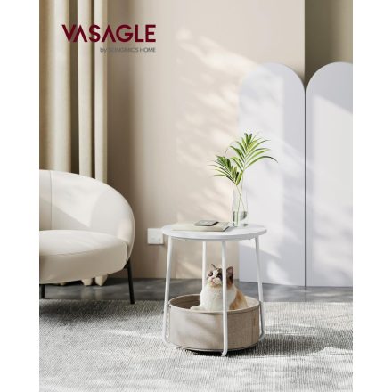 VASAGLE LET223W10 Dohányzóasztal Fehér, Bézs