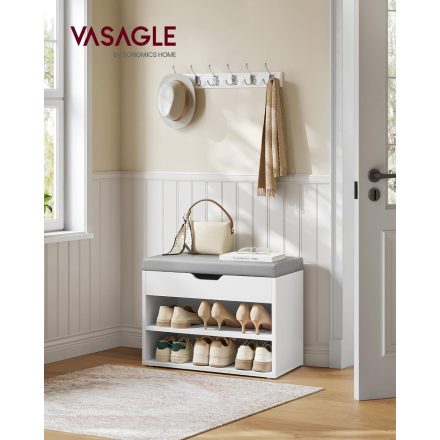 VASAGLE Cipőpad, Cipőszekrény Párnázott Üléssel LHS020W01