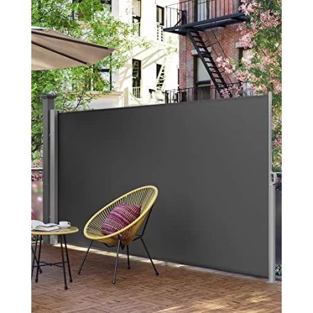 SONGMICS GSA160TG  Oldalsó terasznapellenző, belátásgátló, szürke, 160 x 300 cm